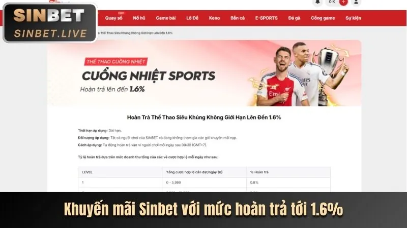 Hoàn Trả Thể Thao & Casino Trực Tuyến